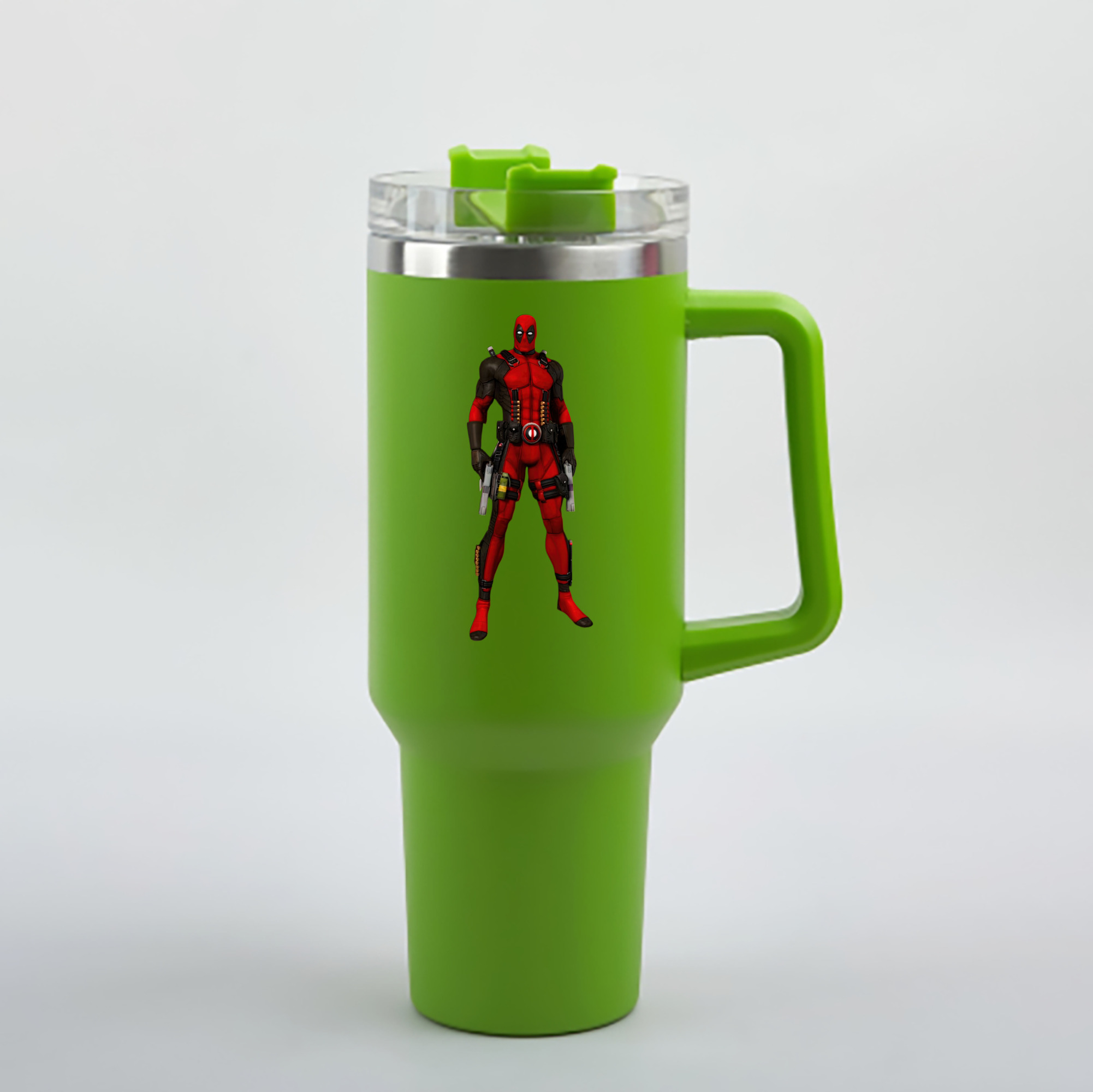 （画像用） Deadpool デッドプール 1200mL車用タンブラー - クリスタルステッカー（プラスチックストロー付き）
